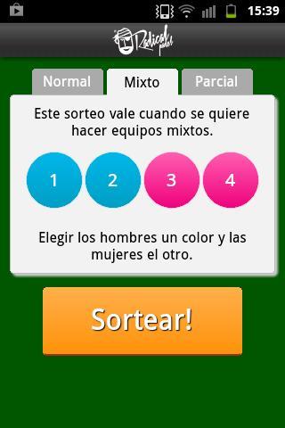 Sorteo equipos de padel