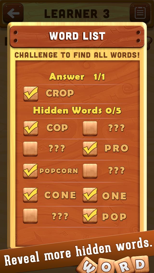 Word Crush : Swipe Hidden Words