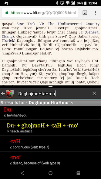 boQwI' (Klingon language)