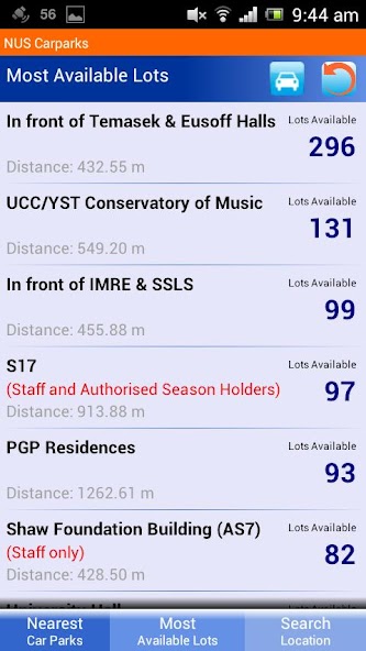 NUS Carparks