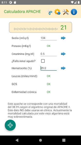 APACHE II Calc