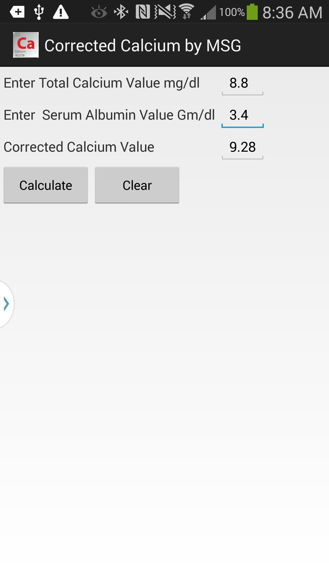 Corrected Calcium