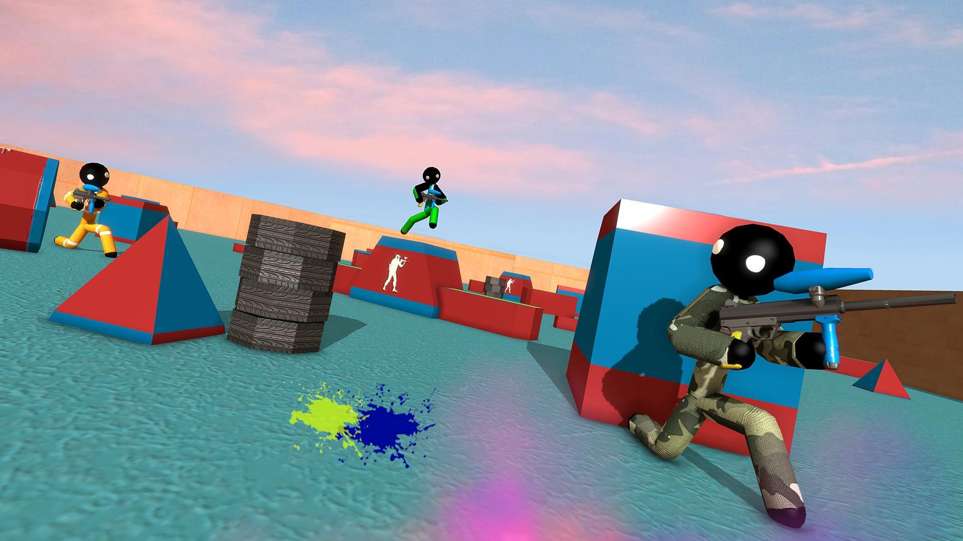 Stickman Paintball Arena Combat Attack