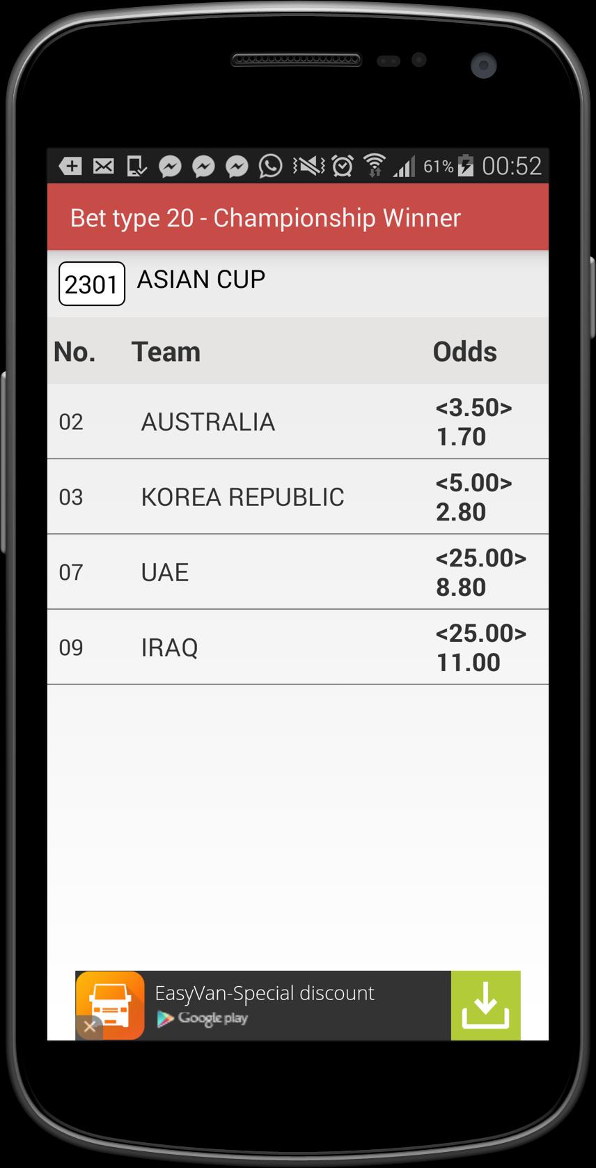 Singapore Football Odds