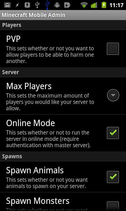 Mobile Admin for Minecraft