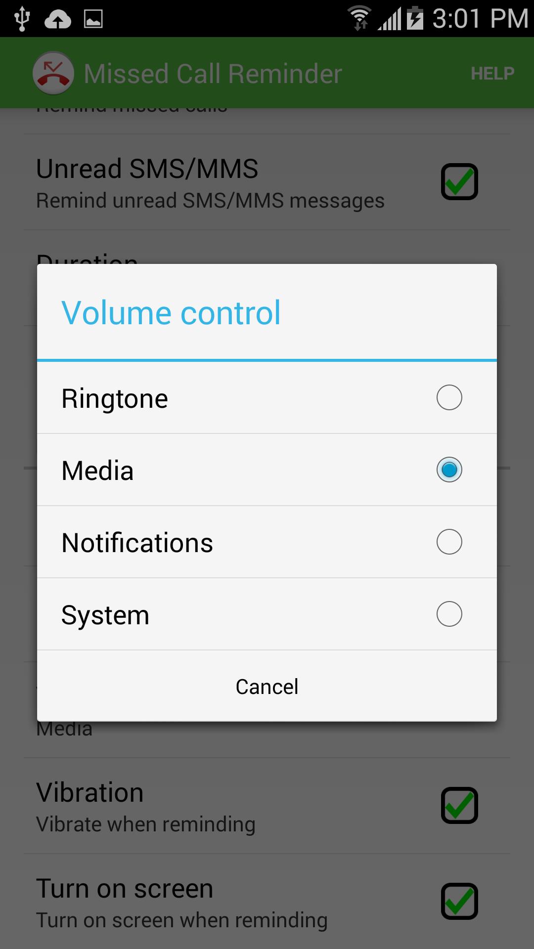 Missed Call Reminder