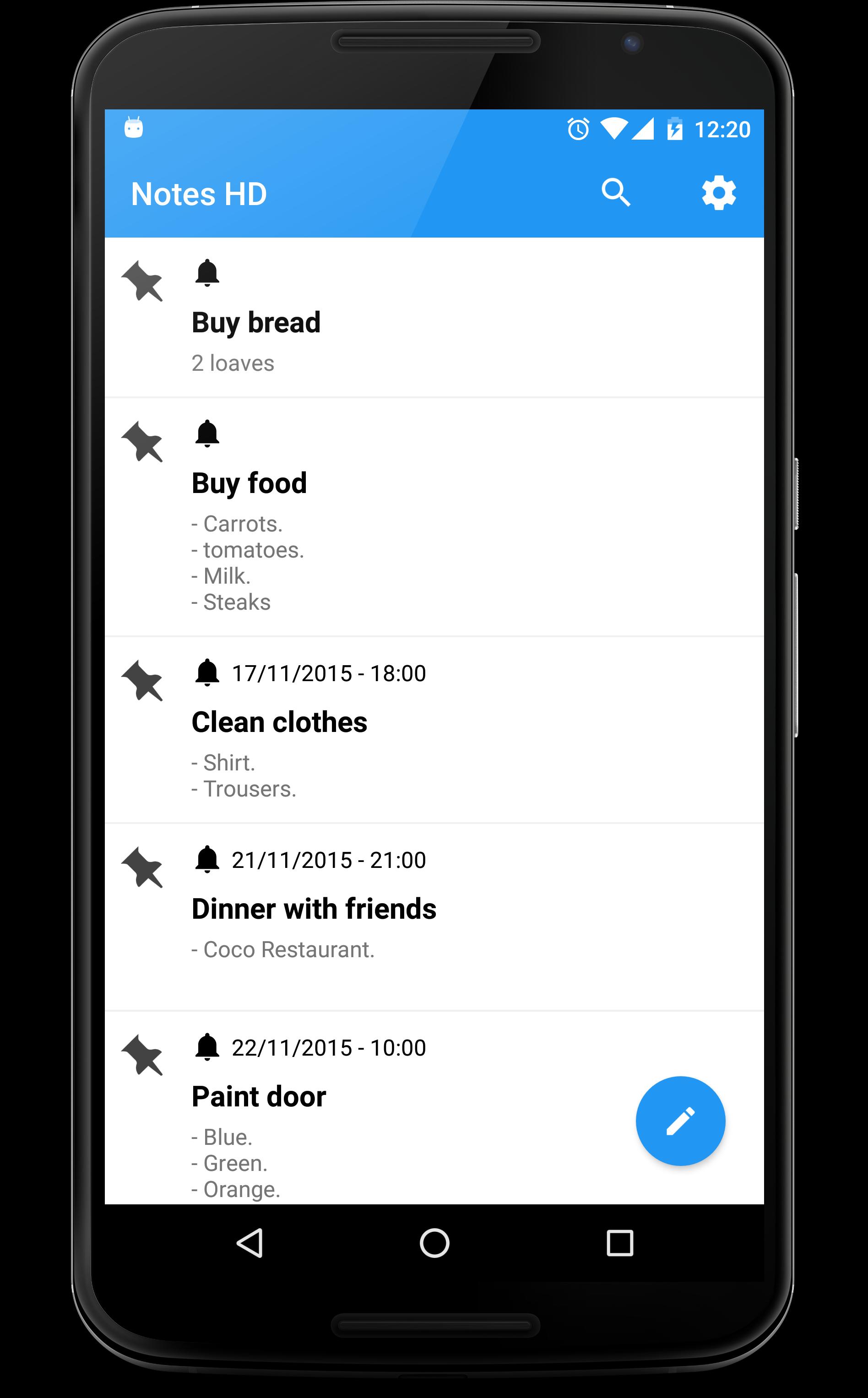 NOTES, ALARMS & TASKS