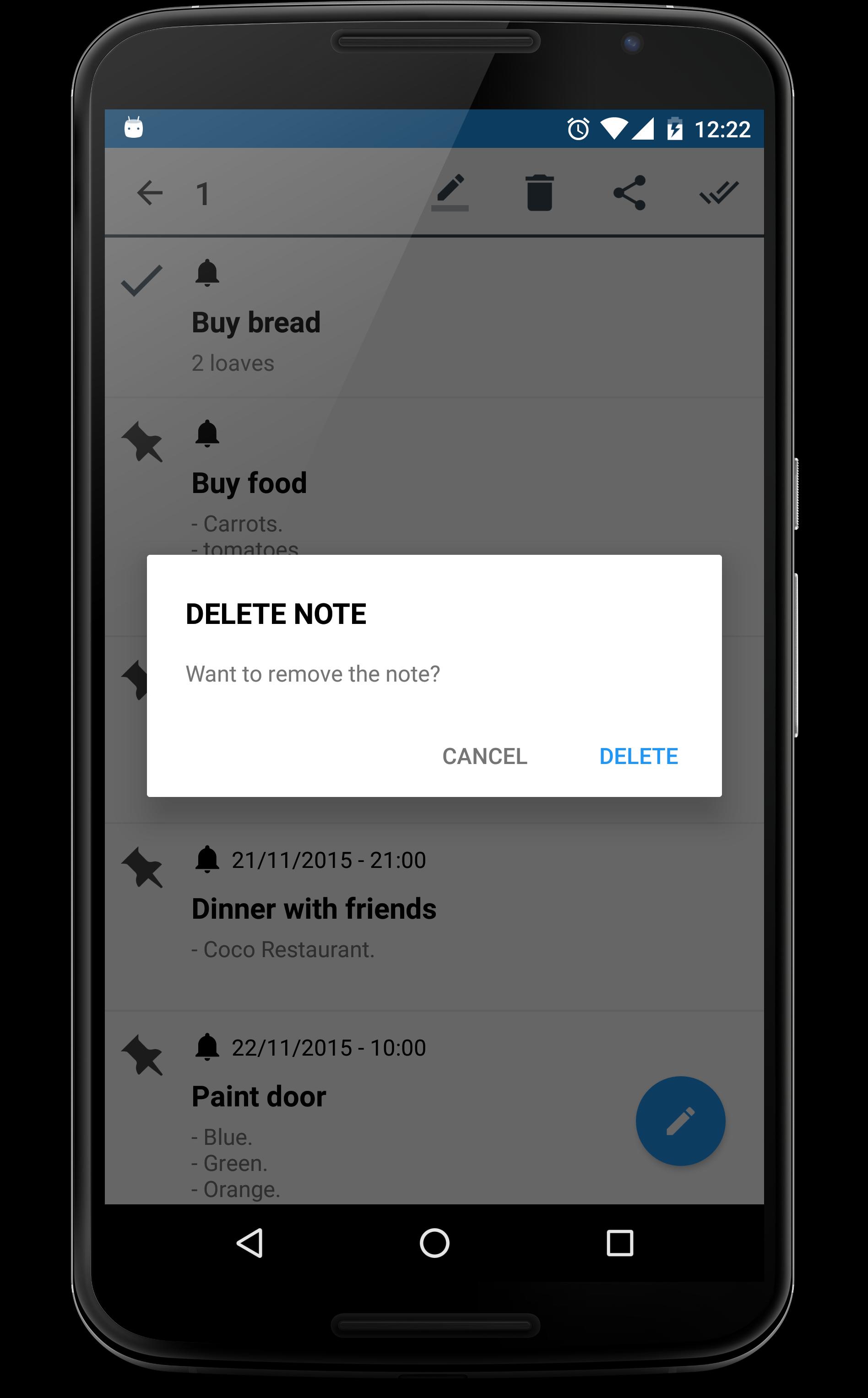 NOTES, ALARMS & TASKS
