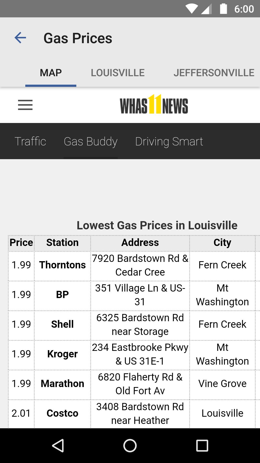 Louisville Traffic from WHAS11