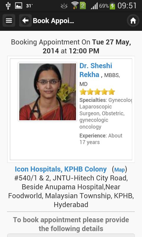 Dr Sheshi Rekha Appointments