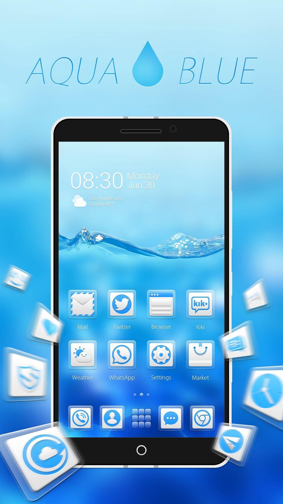 Aqua Blue GO Launcher Theme