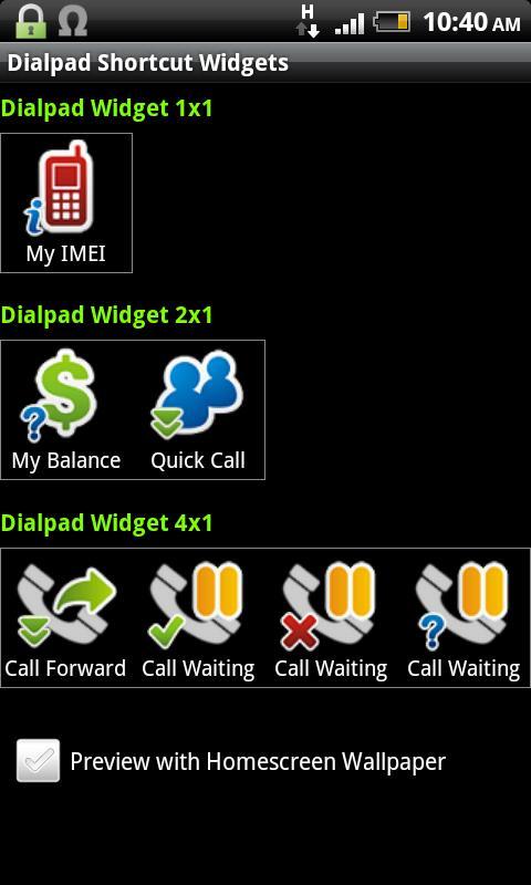 Dialpad Shortcut Widgets