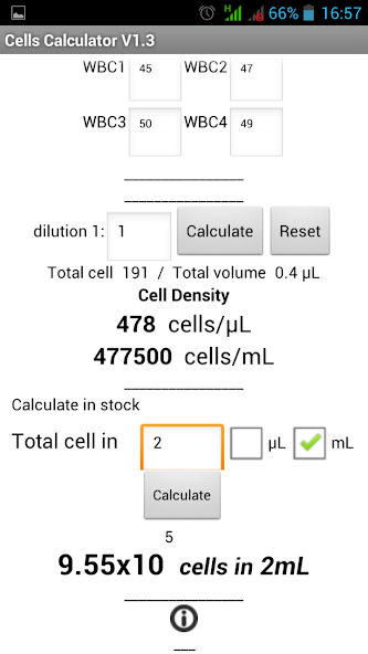 Cells Calculator