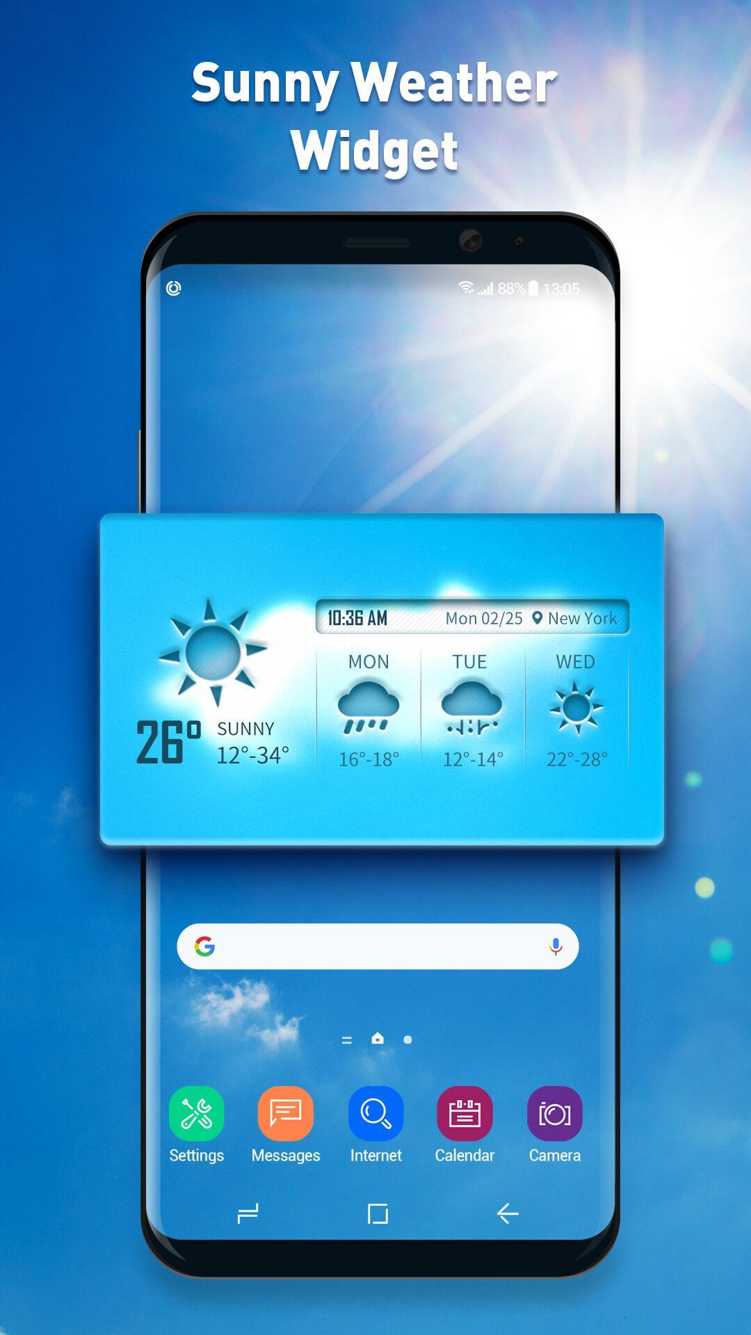 3-day weather forecast and widget