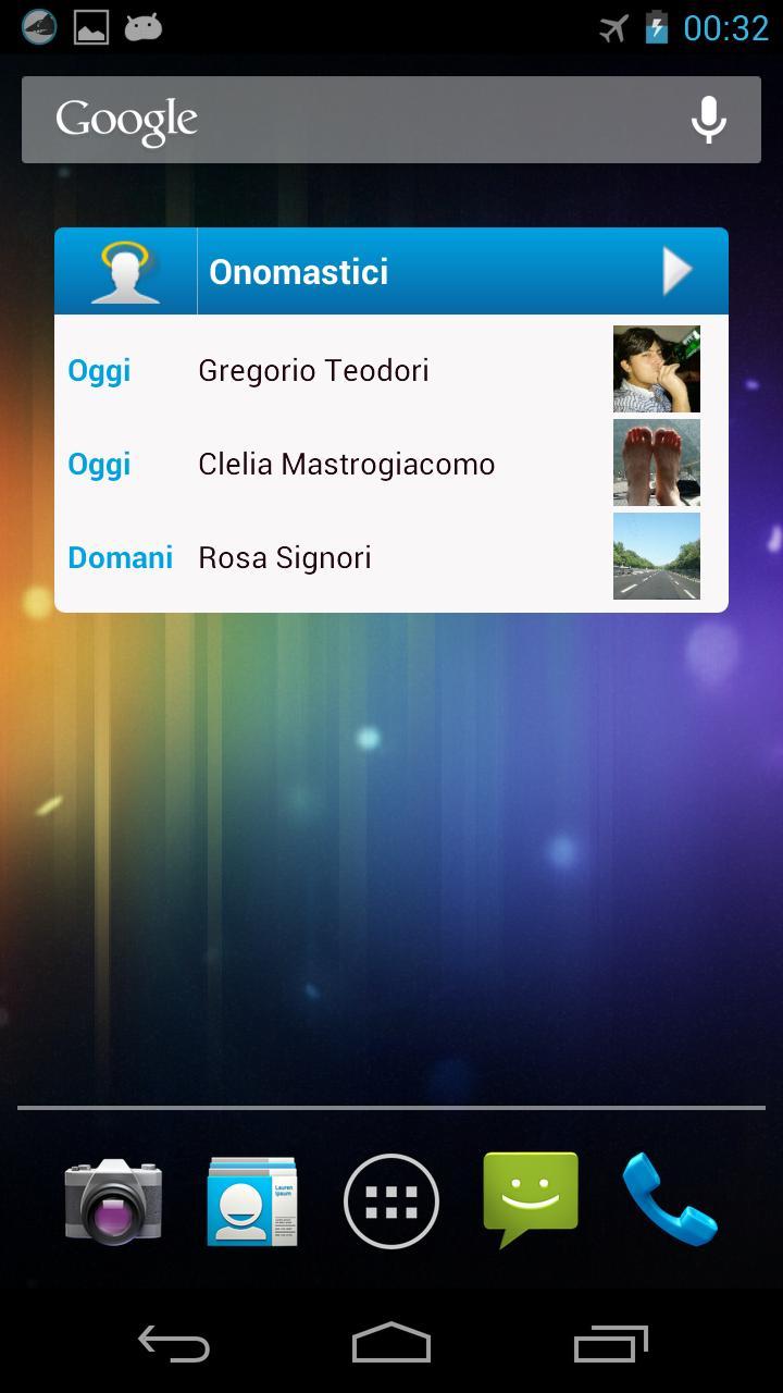Onomastici Widget