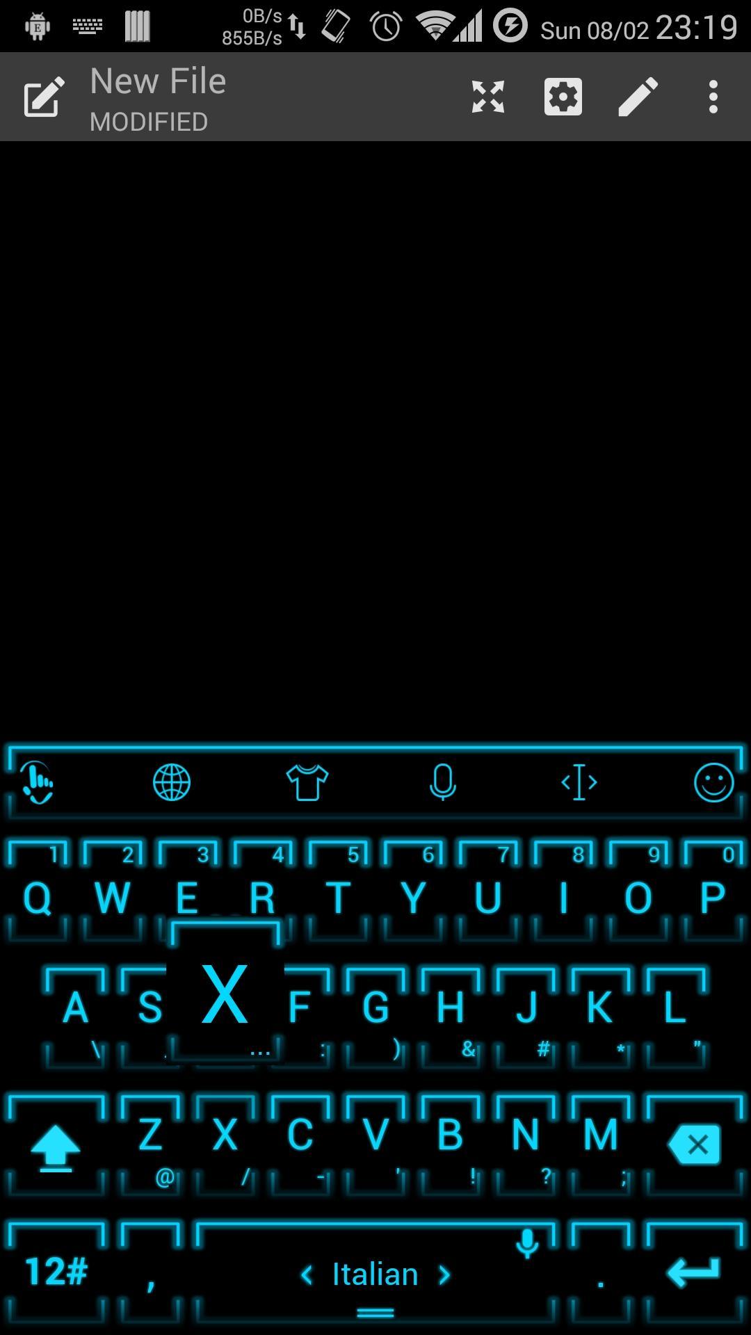 Keyboard Theme Neon 2 Cyan