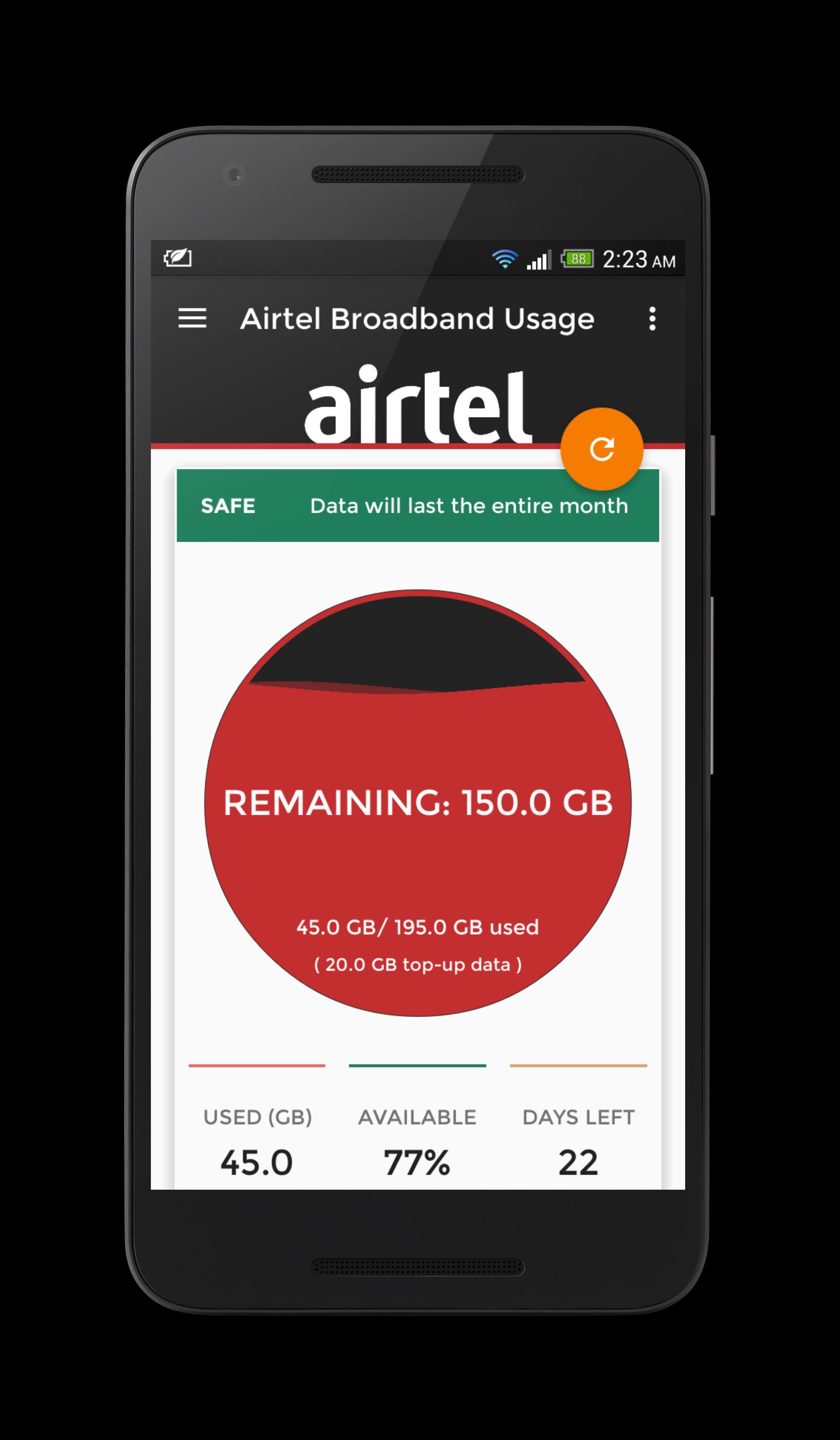 Airtel Broadband Usage