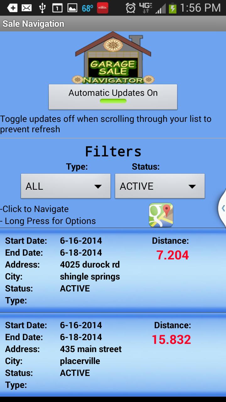 Garage Sale Navigator Demo