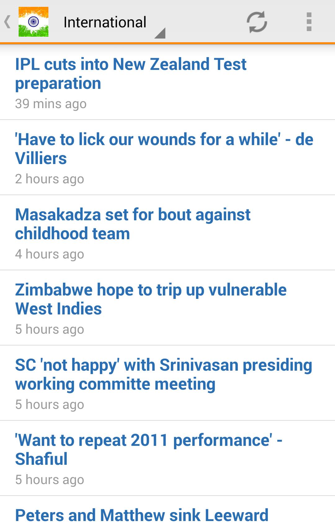 Cricket Results India