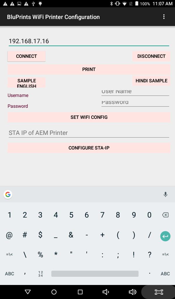 BluPrints Wifi Printer Configuration