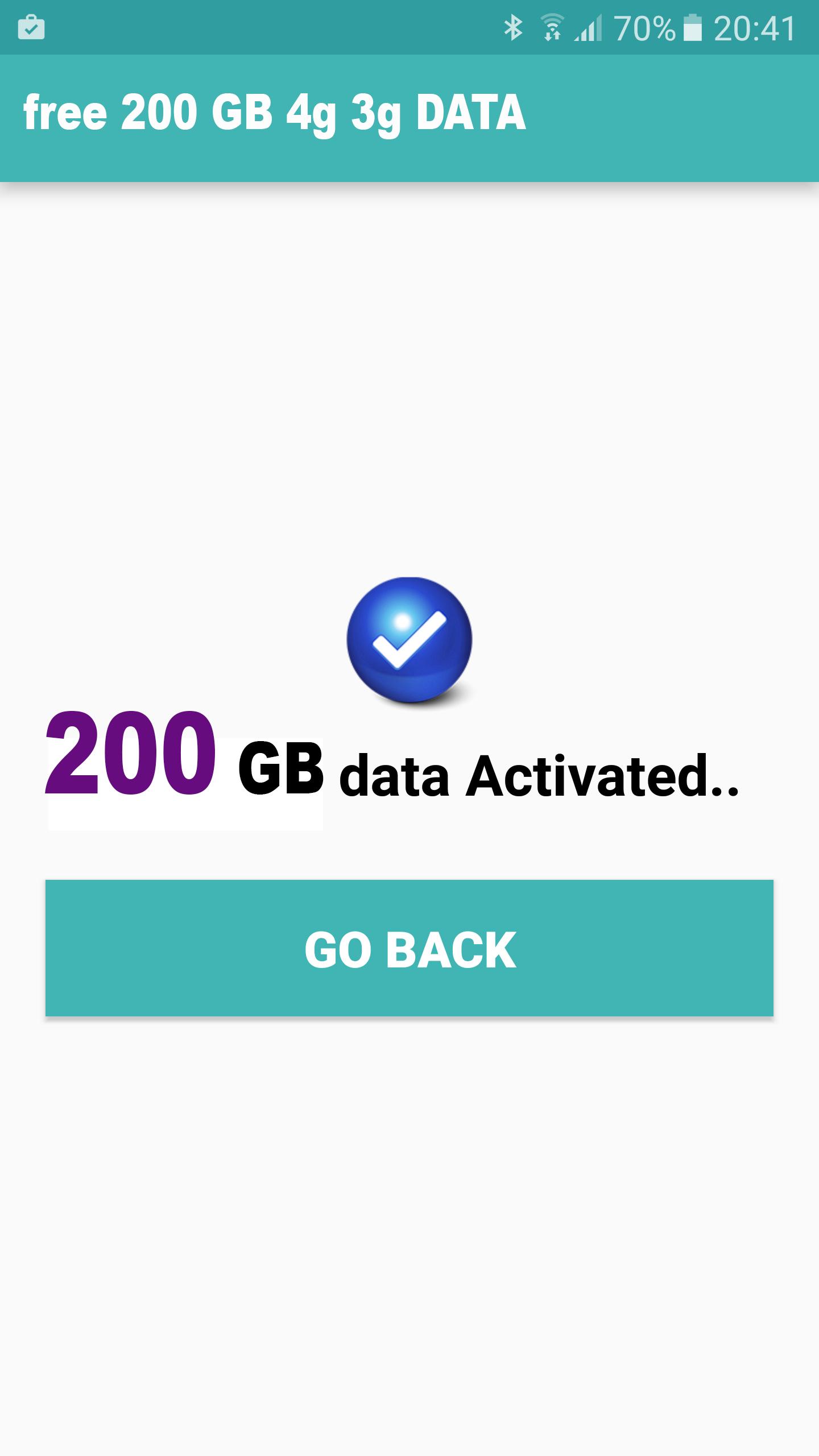 free internet 200 GB DATA Prank