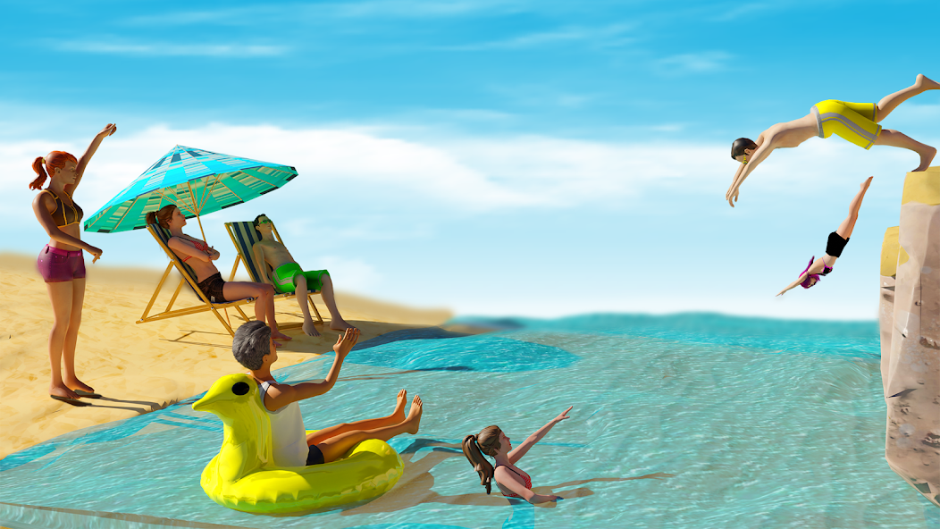 Cliff Flip Diving 3D Flip