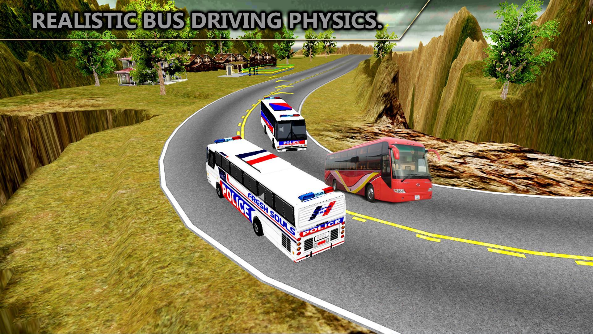 Offroad Police Bus Hill Driver