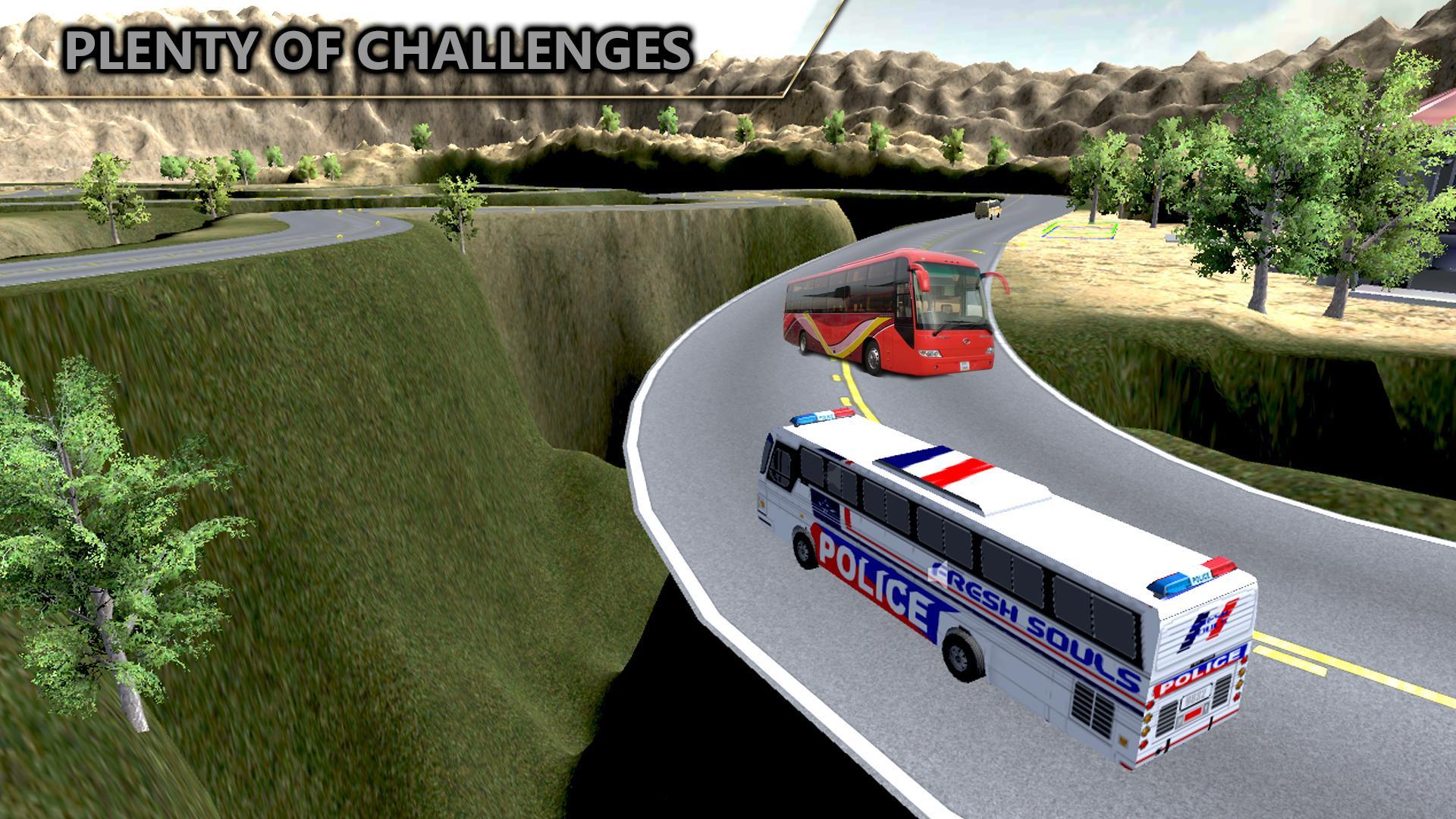 Offroad Police Bus Hill Driver