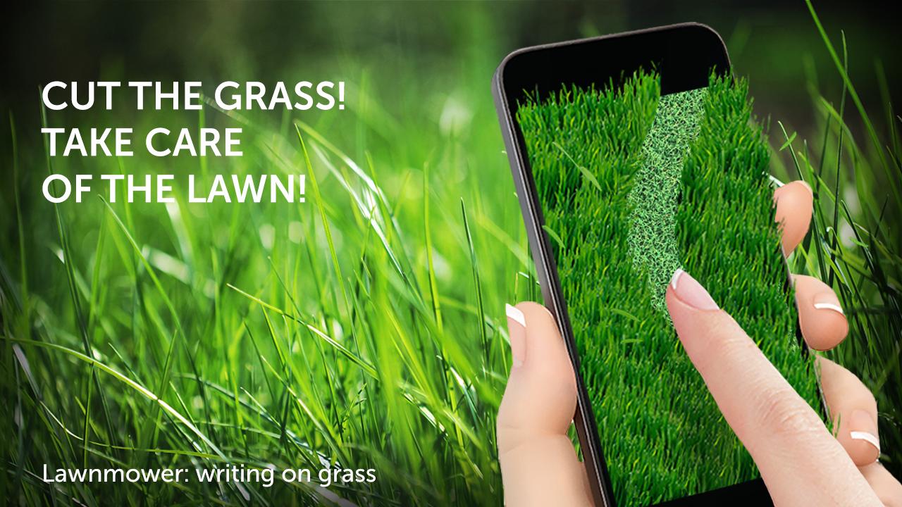 Lawnmower: writing on grass