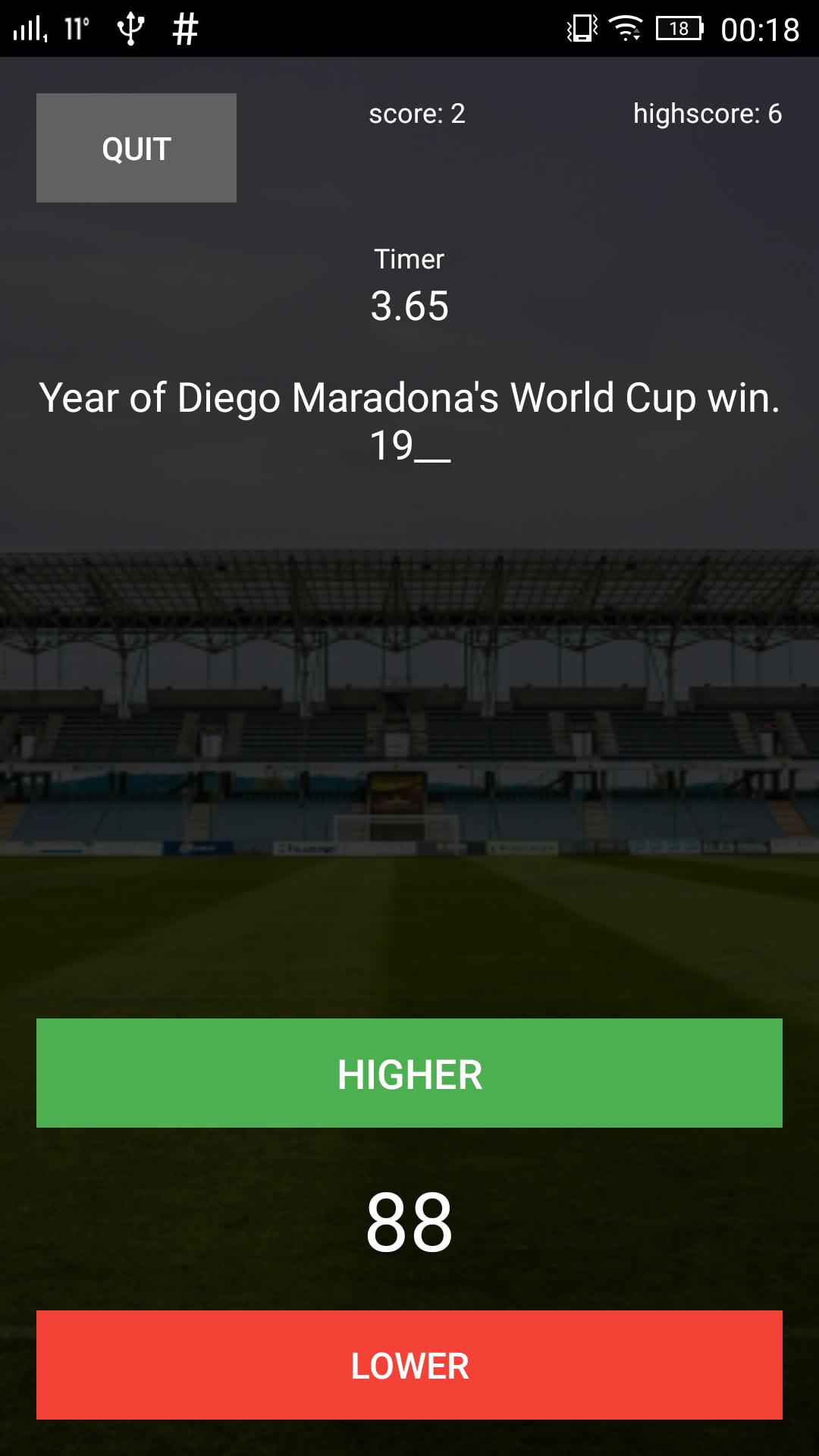 Higher or Lower Football 2