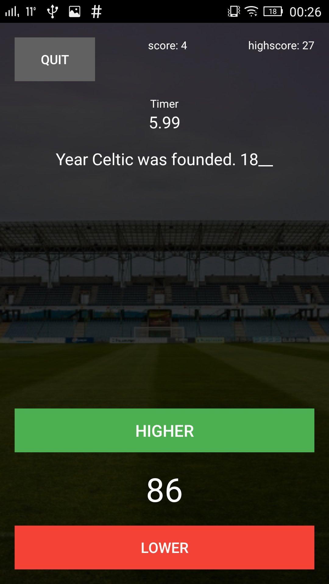 Higher or Lower Football 2