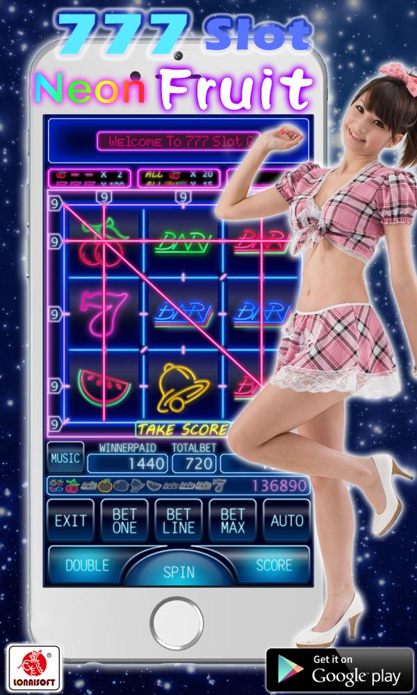 777 Fruit Neon Slot Machine Cherry Master