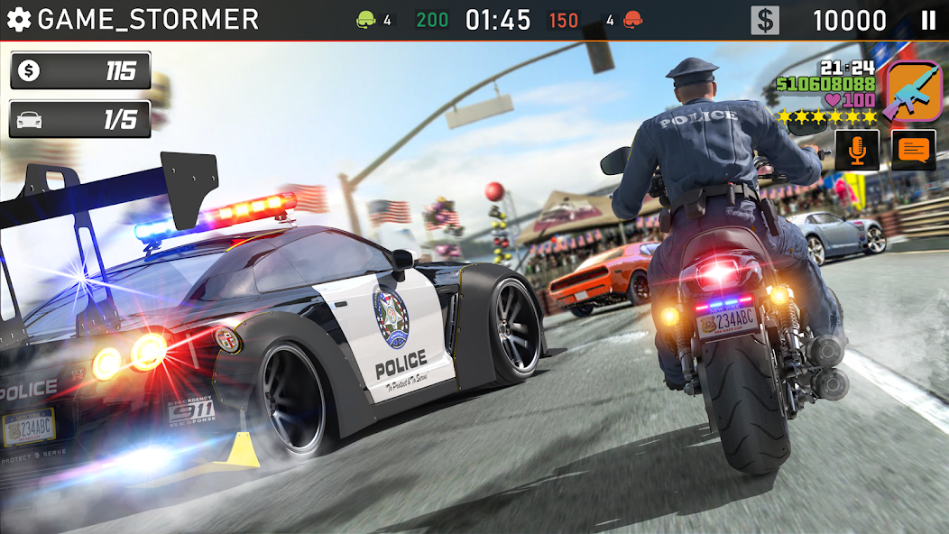 Bike Chase 3D Police Car Games