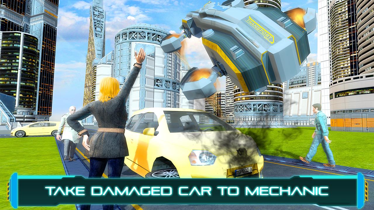 Tourist Futuristic Flying Car
