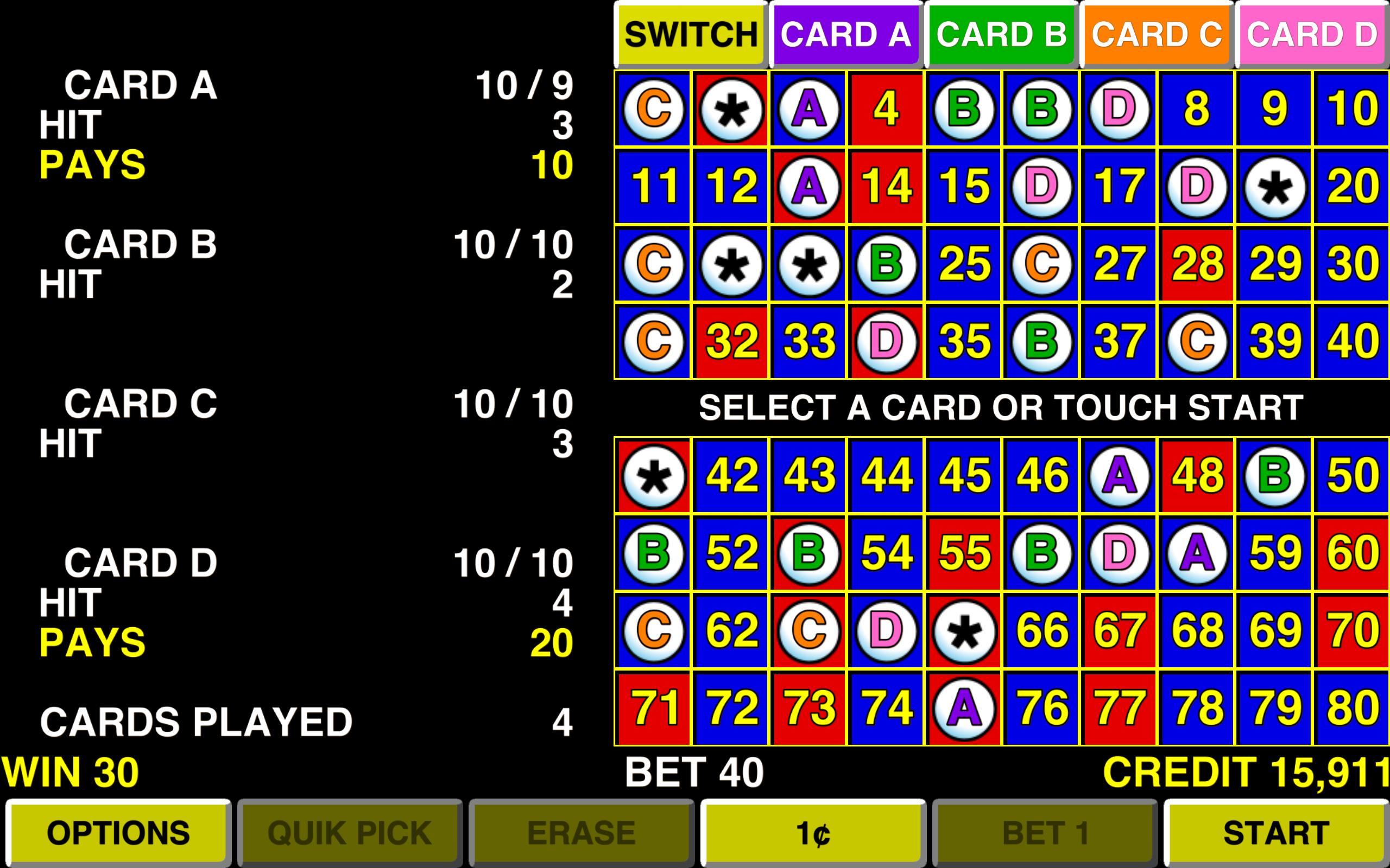 Keno 4 Multi Card Vegas Casino