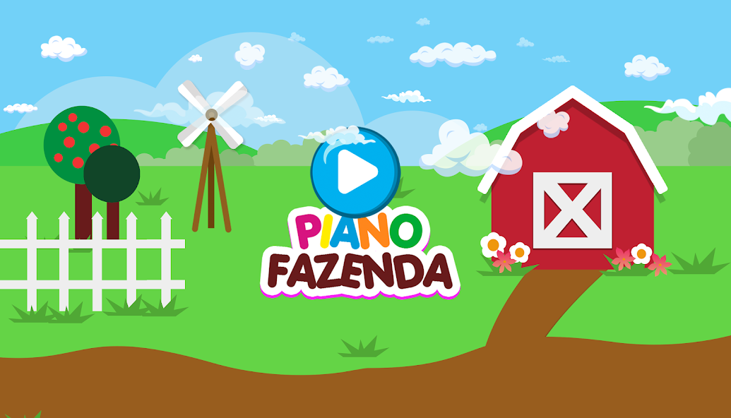 Infant piano with farm animals