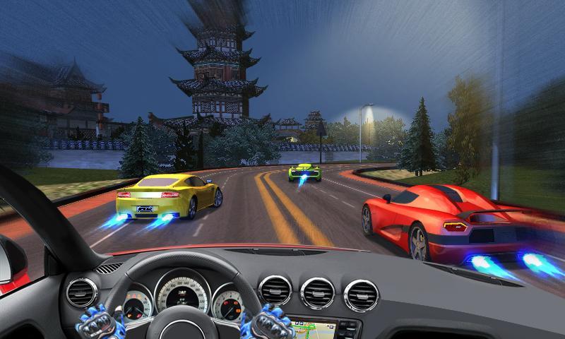 Driving in fast car