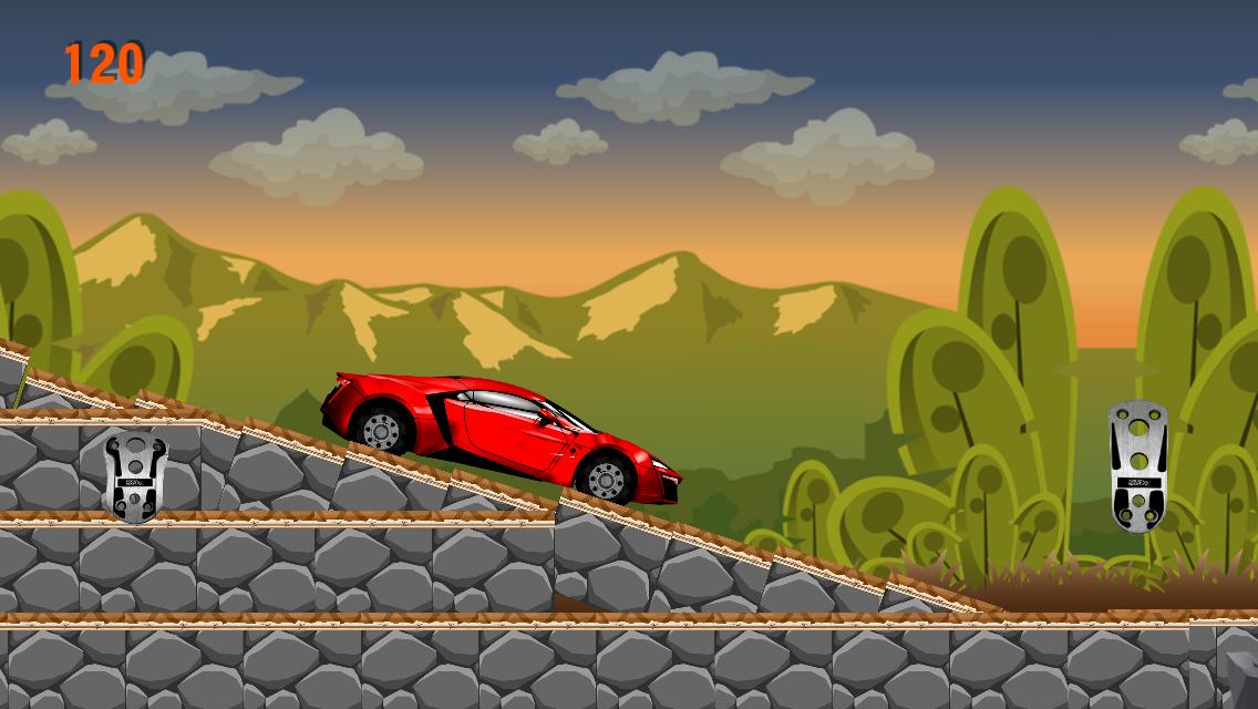 Supercar hill climb racing