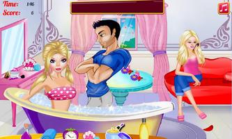 Lovers Kissing at Spa Salon
