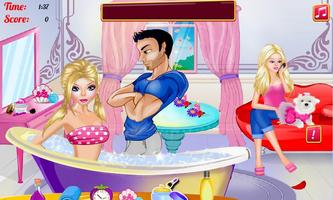 Lovers Kissing at Spa Salon