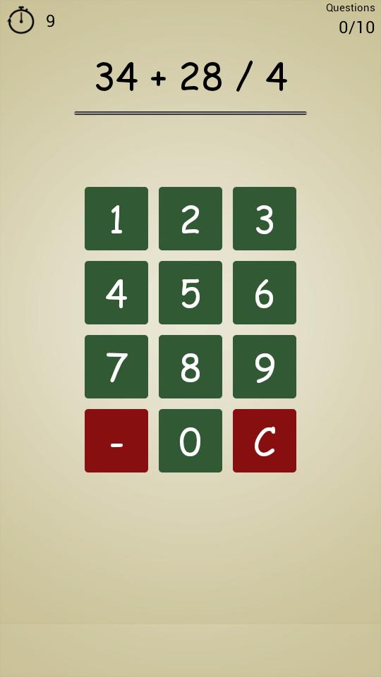 School Math: Brain Training